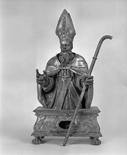 2 bustes-reliquaires : saint évêque et saint Pierre de Tarentaise