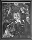 peinture : la Donation du rosaire à saint Dominique et saint François