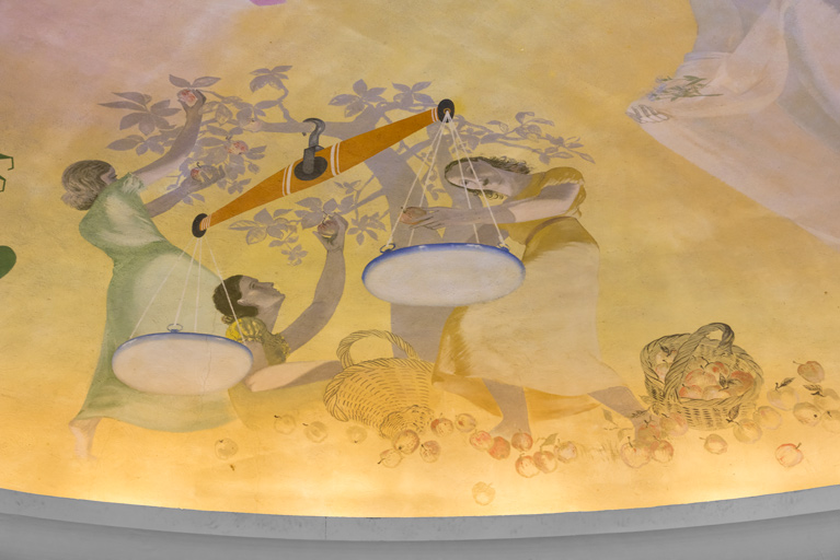peinture monumentale de la coupole : le zodiaque