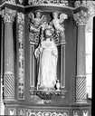 2 statues (en pendant) : Vierge à l'Enfant et saint Jacques