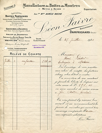 usine d'horlogerie (usine de boîtes de montre) des Ets Anatole Racine