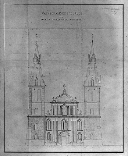 église abbatiale de l'abbaye Saint-Oyend, actuellement cathédrale Saint-Pierre, Saint-Paul et Saint-André