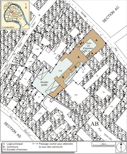 hôtel Terrier de Santans, actuellement banque et école primaire du Petit Saint-Joseph