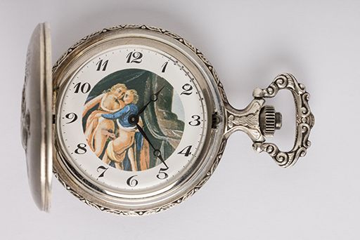 montre de gousset mécanique érotique animée