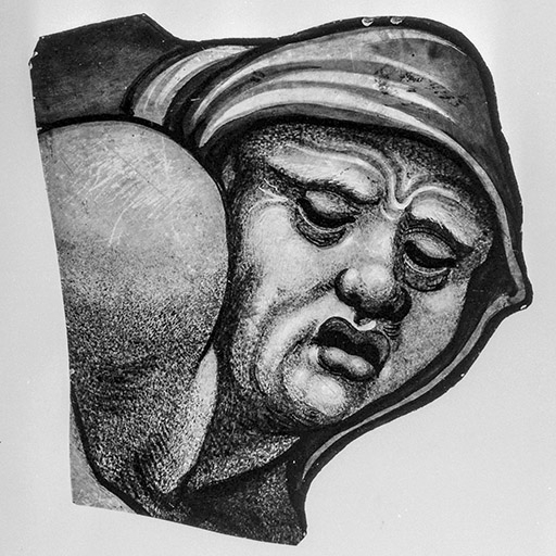 verrière : tête d'homme (fragment)
