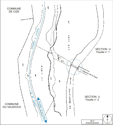 pont routier sur la Saine (voie ferrée Andelot - La Cluse)