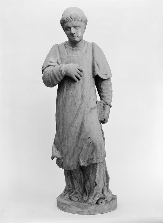 statue (petite nature) : saint Laurent