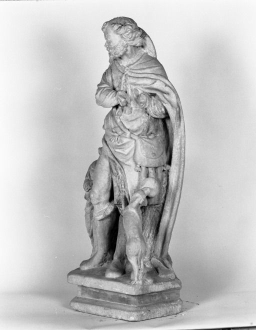 groupe sculpté (petite nature) : saint Roch