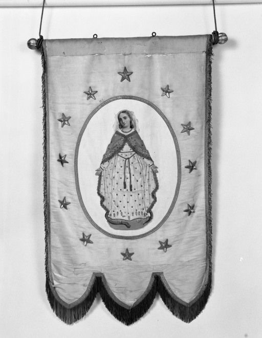 bannière de procession : Immaculée Conception, sainte Catherine