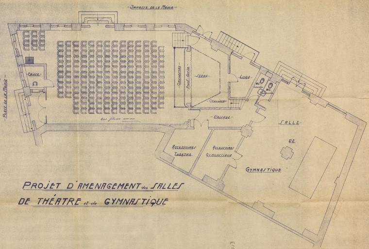 halle, mairie, salle des fêtes et cinéma