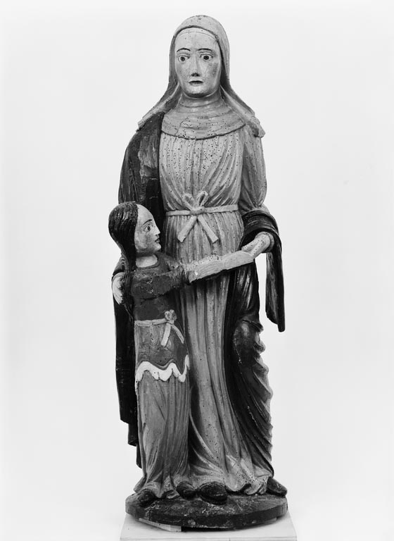 groupe sculpté (petite nature) : Education de la Vierge