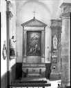2 tableaux d'autel : la Donation du rosaire à saint Dominique et sainte Catherine de Sienne, la Trinité