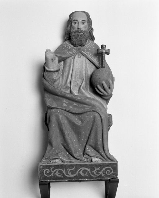 ensemble de 4 statues : Salvator mundi, saint Jean, saint André et saint apôtre