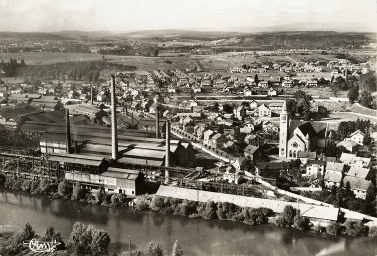 usine métallurgique des Forges d'Audincourt, puis de la Compagnie des Forges d'Audincourt et Dépendances, actuellement zone industrielle des Forges