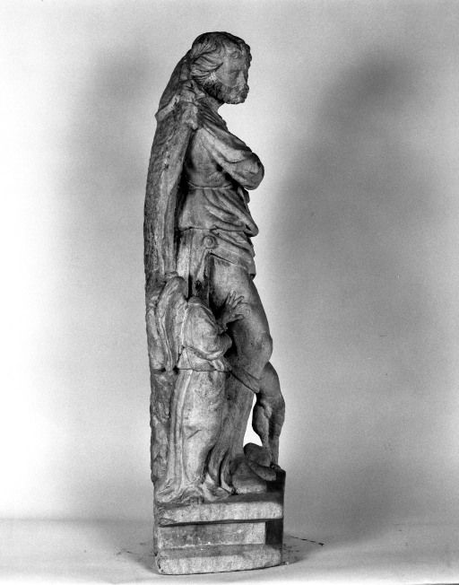 groupe sculpté (petite nature) : saint Roch