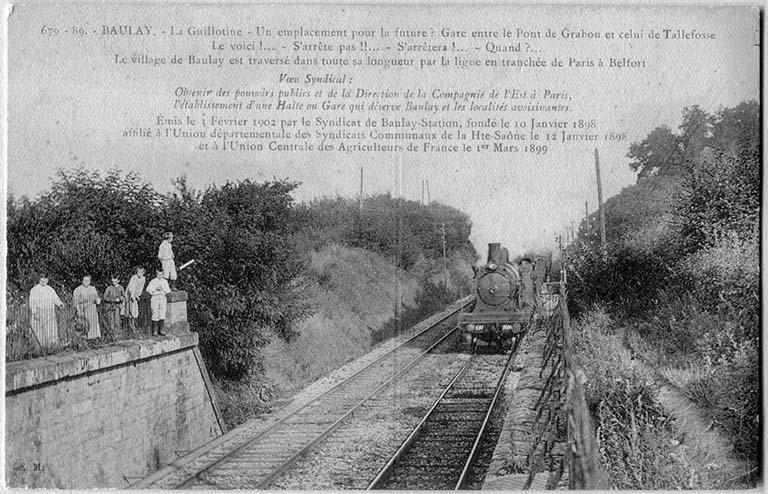 Vue de la voie ferrée, la "tranchée" de Baulay.