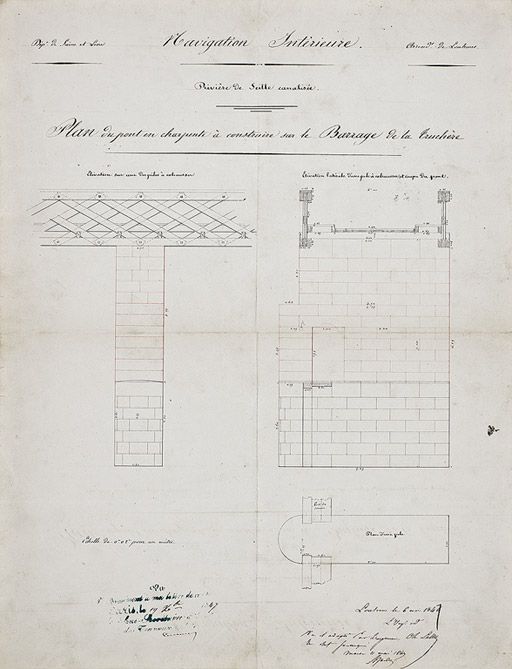 pont routier ; barrage de La Truchère (la Seille canalisée)