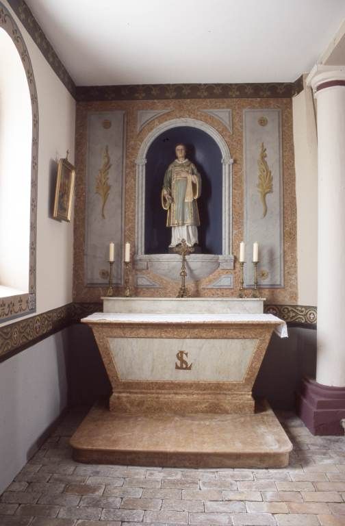 ensemble des 2 autels-retables de la nef dédiés à saint Laurent et l'Immaculée conception