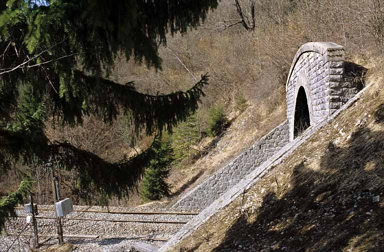 murs de soutènement, viaduc de la Culée et tunnel dit souterrain de la Gouille aux Cerfs (voie ferrée Andelot - La Cluse)