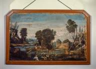 tableaux (2) : paysage avec scènes champêtres