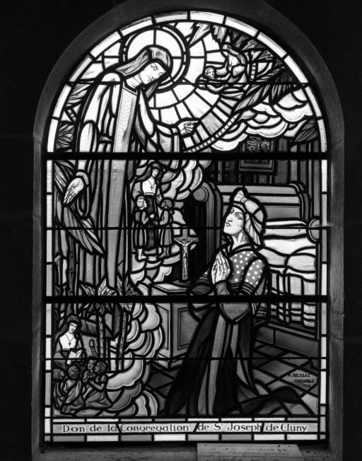 verrière (5) : vie de la bienheureuse Anne Marie Javouhey, verrière figurée, verrière hagiographique