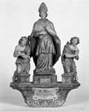 bâton de procession : saint Léger entre deux anges