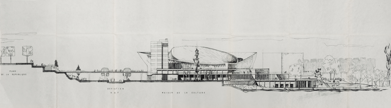 centre culturel (maison de la culture), gymnase et bourse du travail
