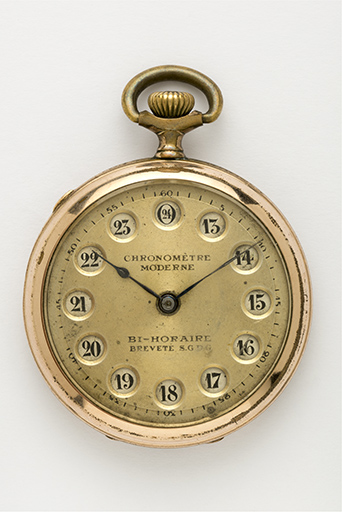 montre de gousset mécanique dite Chronomètre moderne bi-horaire