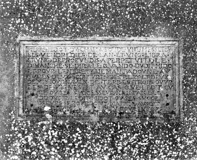 plaque commémorative de fondation de messes par Pierre Midot