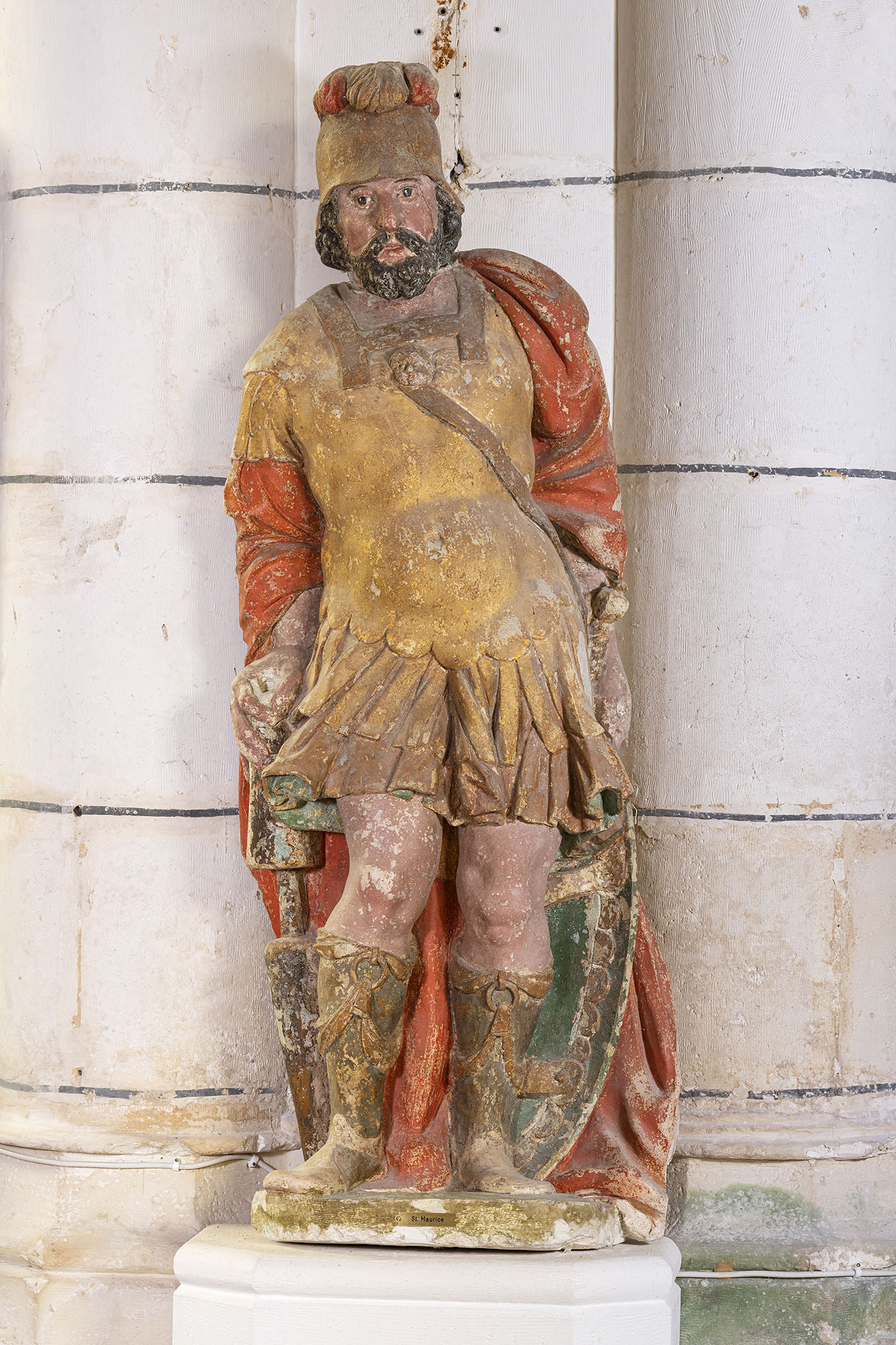 ensemble de deux statues : saint Maurice ; saint Louis