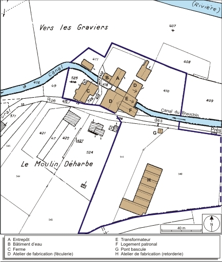 moulin à farine Deharbe, puis moulin à papier Hirsch, puis féculerie Brueder, puis usine de préparation de produits textiles (retorderie) Dorget