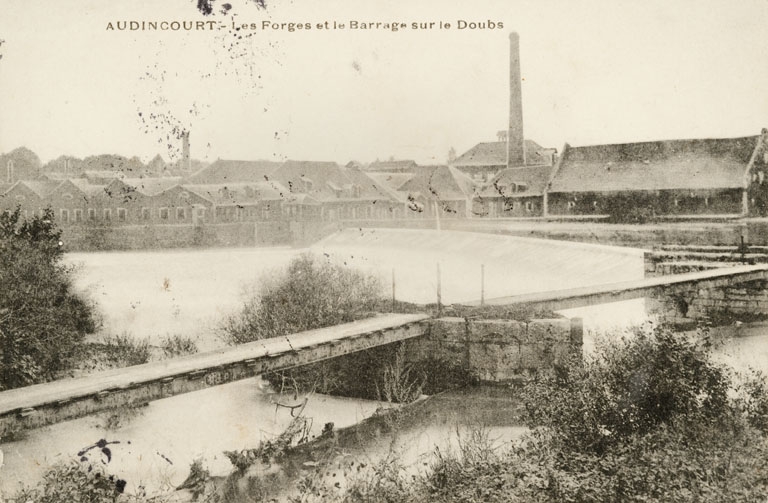 usine métallurgique des Forges d'Audincourt, puis de la Compagnie des Forges d'Audincourt et Dépendances, actuellement zone industrielle des Forges