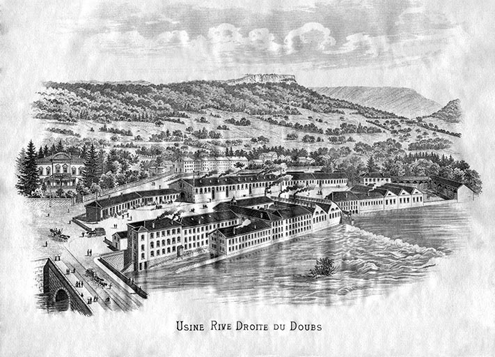 usine de transformation des métaux et de petite métallurgie Peugeot Aînés et Jackson Frères, puis Peugeot et Cie, actuellement laminoir Aperam, centrale hydroélectrique, ateliers municipaux et logements