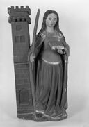 statue (demi-nature) : sainte Barbe