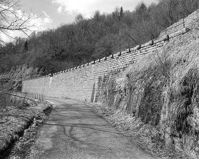 murs de soutènement et mur de soutènement à arcades (voie ferrée Andelot - La Cluse)