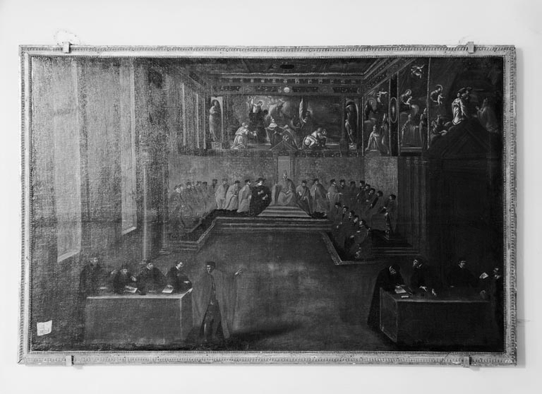 tableau : réception par le doge de Venise d'un ambassadeur de France membre de la famille de la Rochepot
