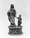 groupe sculpté-reliquaire (statuettes) : saint Joseph conduisant l'Enfant Jésus