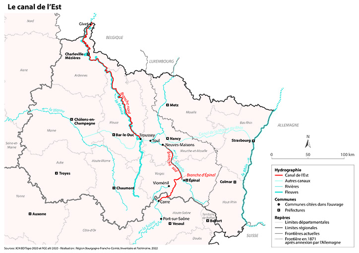 le canal de l'Est, branche sud, actuellement canal des Vosges