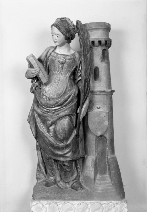 statue : sainte Barbe