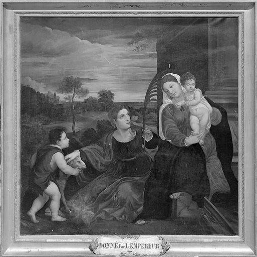 tableau : Vierge à l'Enfant, saint Jean-Baptiste et sainte Agnès de Rome