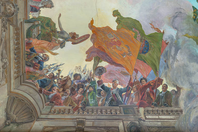 peinture monumentale : le Transfert du Parlement de Dole à Besançon