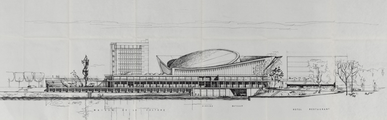 centre culturel (maison de la culture), gymnase et bourse du travail