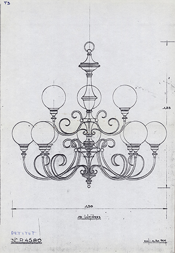 ensemble de 6 lustres et 6 luminaires d'applique