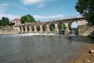 pont routier ; barrage de La Truchère (la Seille canalisée)