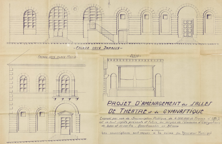 halle, mairie, salle des fêtes et cinéma