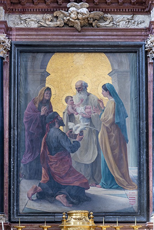 tableau du maître-autel, signé Joseph Aubert, 1896