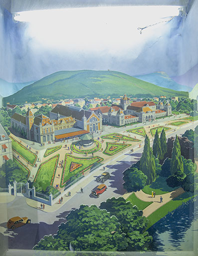 maquette publicitaire : la Station saline de Besançon-la-Mouillère Doubs