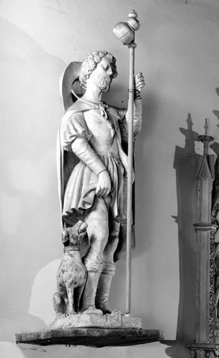 groupe sculpté : saint Roch