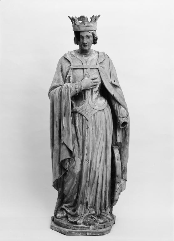 statue (petite nature) : sainte Catherine