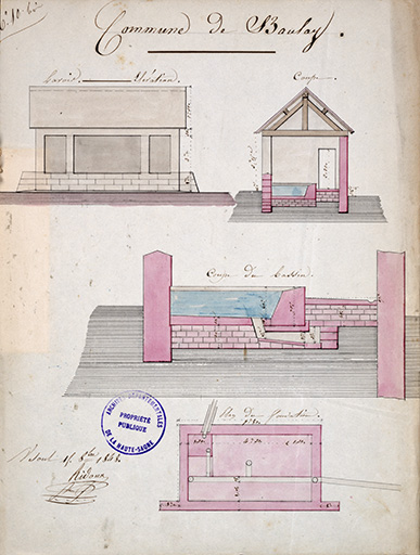 plans du lavoir aujourd'hui disparu